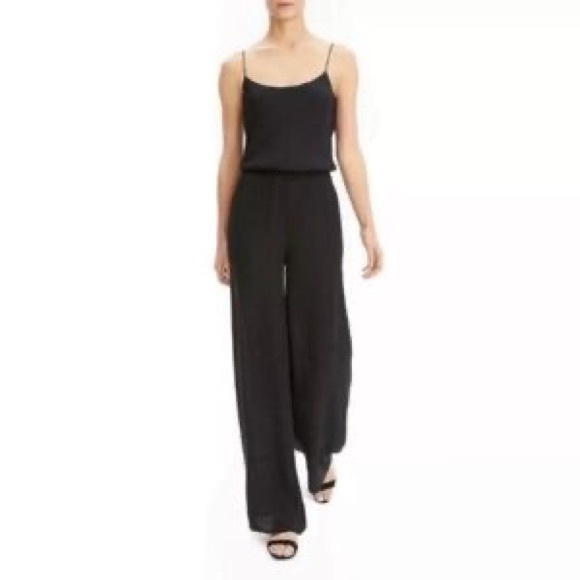 Theory Wide Legged Jumpsuit Silk Crepe Cami - Picture 2 of 3